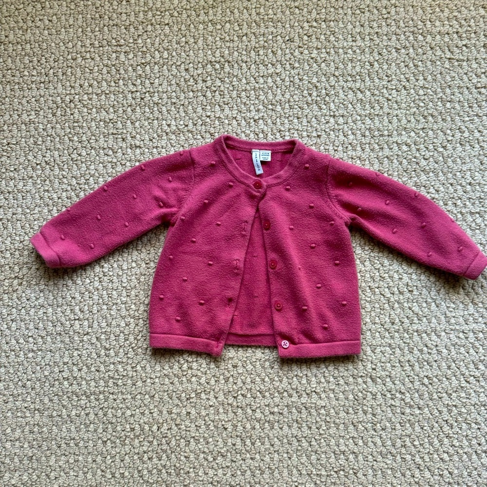 Janie and Jack pink cardigan